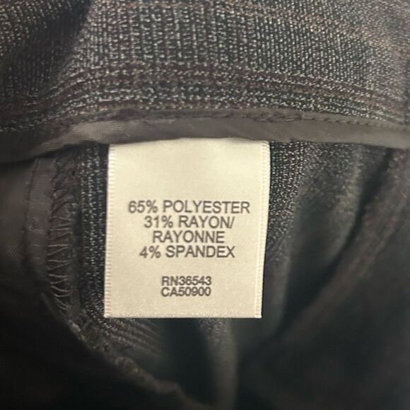Van Heusen Gray Plaid Straight Leg Stretch Dress Pants 14 Short - Picture 5 of 6